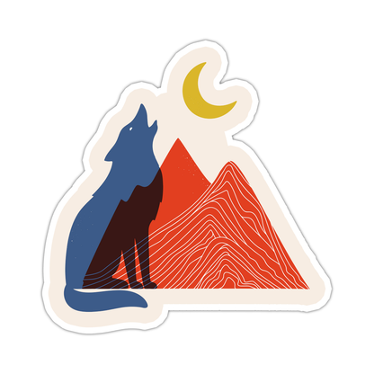 Southwestern Howling Coyote Die Cut Sticker (2078)