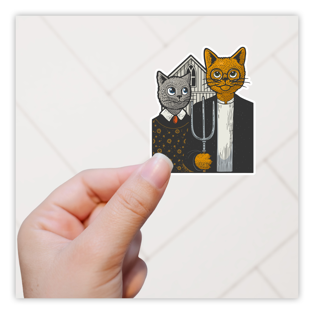 American Gothic Cats Die Cut-plakker (2079)