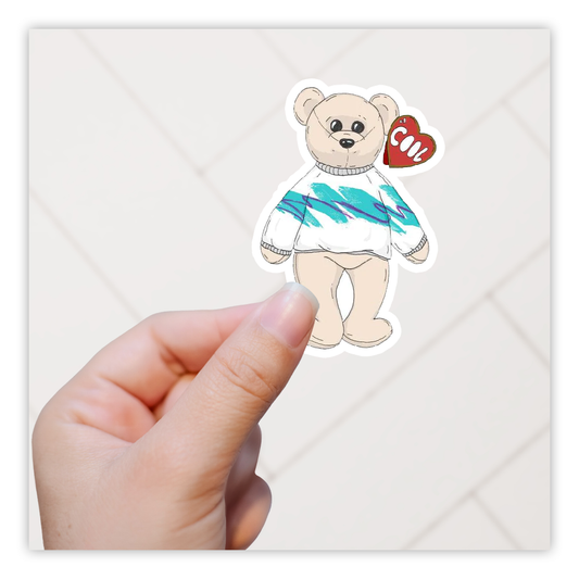 Beanie Baby Bear Jazz Design Die Cut Sticker (2088)