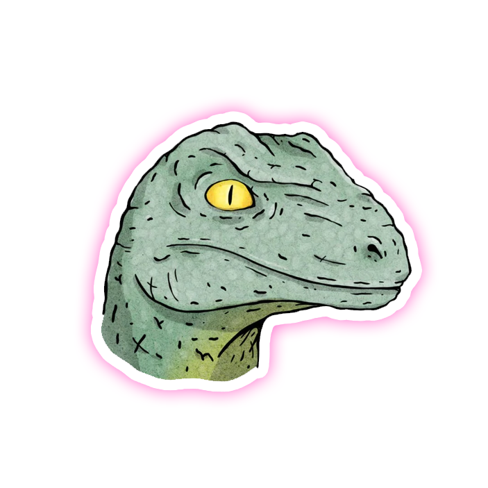 Jurassic Park Velociraptor Die Cut Sticker (2089)