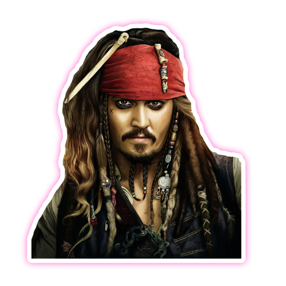 Pirates of the Caribbean Curse of the Black Pearl Captain Jack Sparrow Die Cut Sticker (2100)