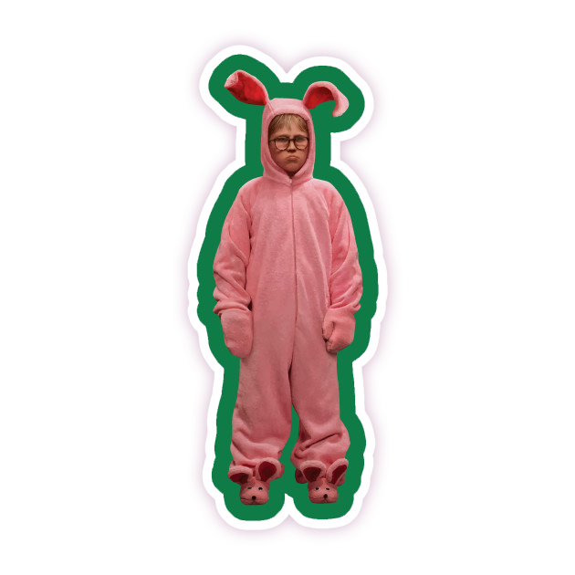 'n Kersverhaal Ralphie in Bunny Suit Die Cut Sticker (215)