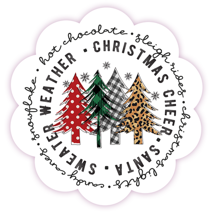Country Christmas Trees Die Cut Sticker (217)