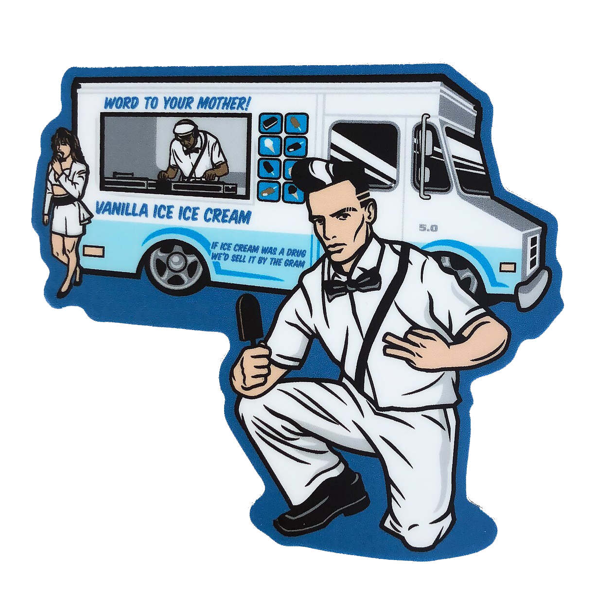 Vanilla Ice Ice cream Truck Die Cut Sticker (2170)