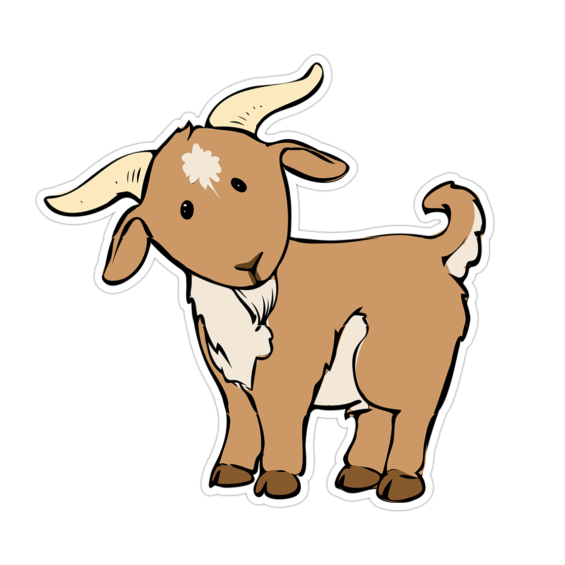 Cartoon Goat Die Cut Sticker (2180)