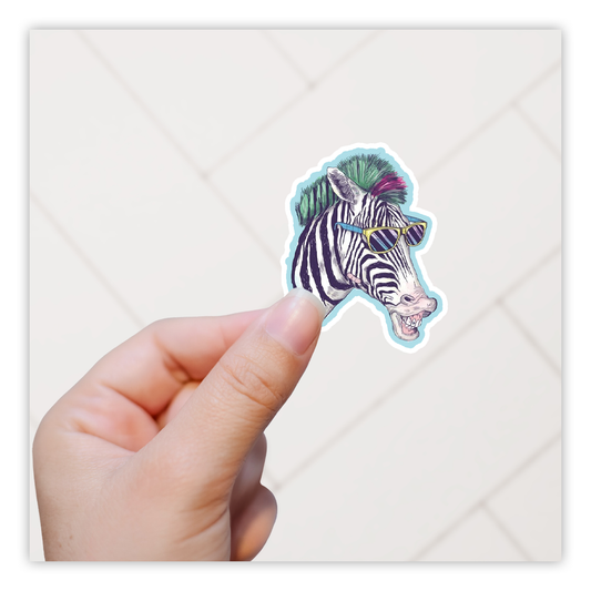 Punk Rock Zebra Die Cut Sticker (2215)