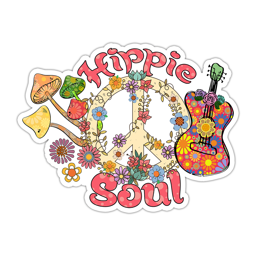 Hippie Soul Mushrooms Die Cut Sticker (2281)