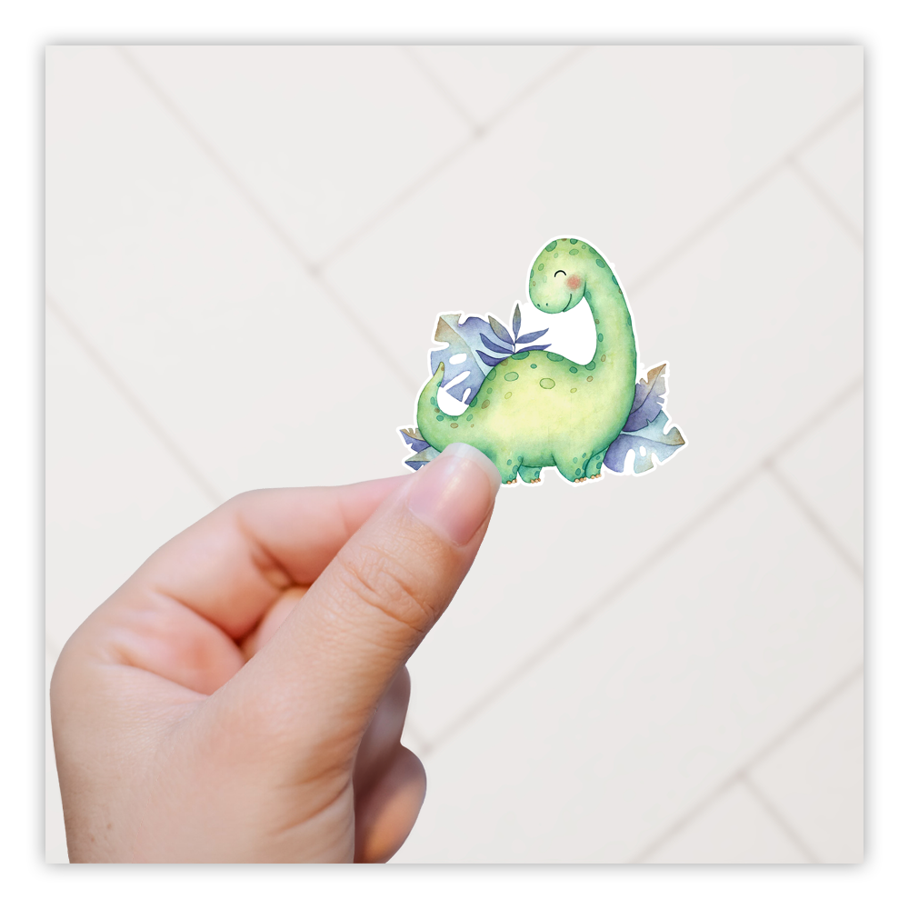 Watercolor Brontosaurus Dinosaur Die Cut Sticker (2282)
