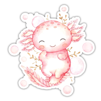 Cute Watercolor Axolotl Die Cut Sticker (2283)