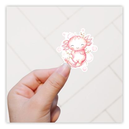 Cute Watercolor Axolotl Die Cut Sticker (2283)