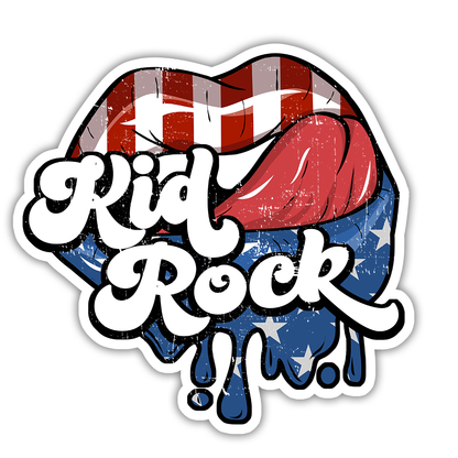 Kid Rock American Flag Lips Die Cut Sticker (2299)