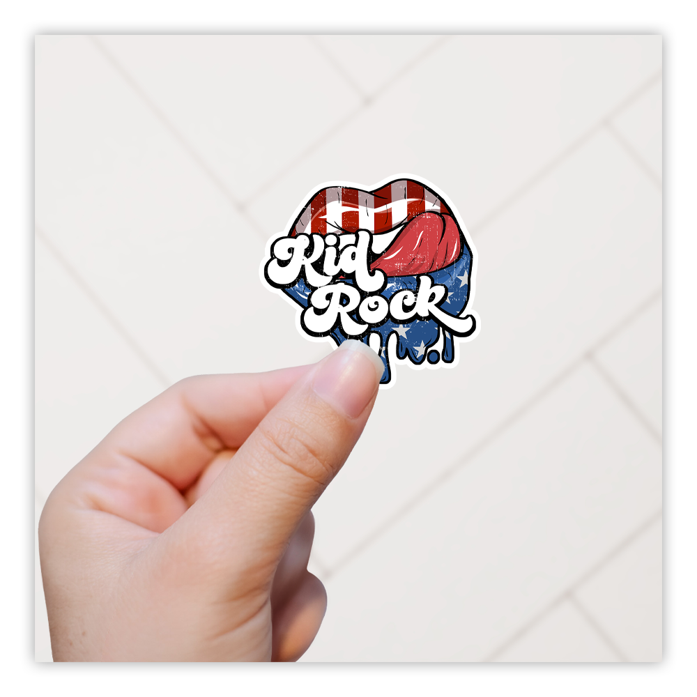 Kid Rock American Flag Lips Die Cut Sticker (2299)