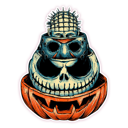 Halloween Horror Pumpkin Stack Die Cut Sticker (23)