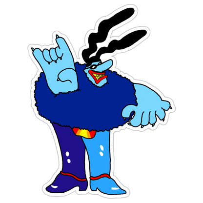 The Beatles Blue Meanie Die Cut-plakker (2371)