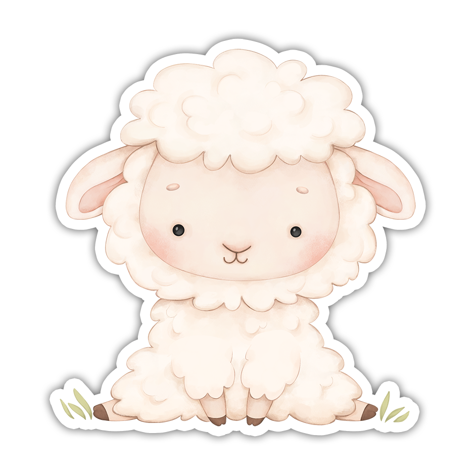 Sitting Lamb Die Cut Sticker (2401)