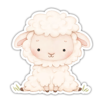 Sitting Lamb Die Cut Sticker (2401)