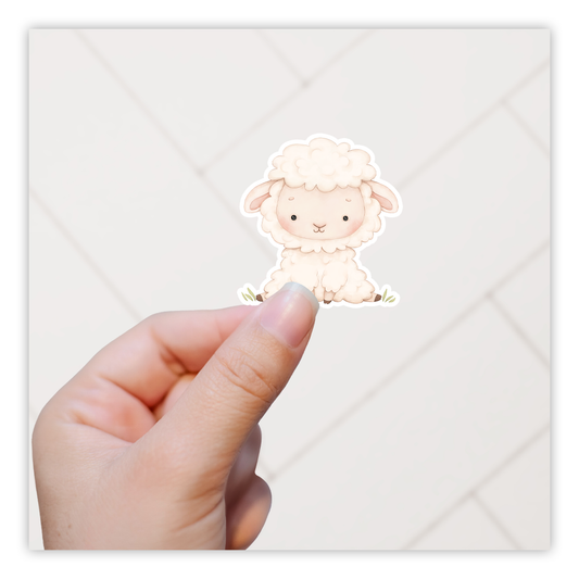 Sitting Lamb Die Cut Sticker (2401)