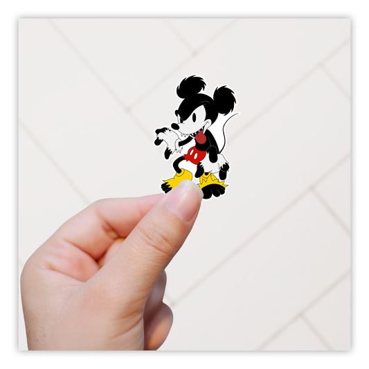 Crazy Mickey Mouse Die Cut Sticker (240)
