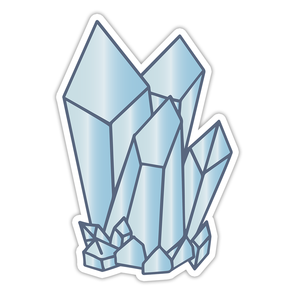 Blue Cartoon Crystal Cluster Die Cut Sticker (2425)