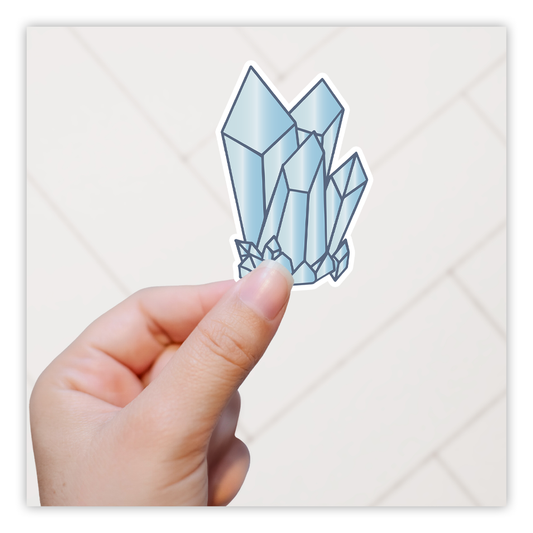 Blue Cartoon Crystal Cluster Die Cut Sticker (2425)