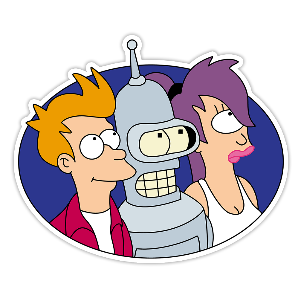 Futurama Fry Bender Leela Die Cut Sticker (2448)