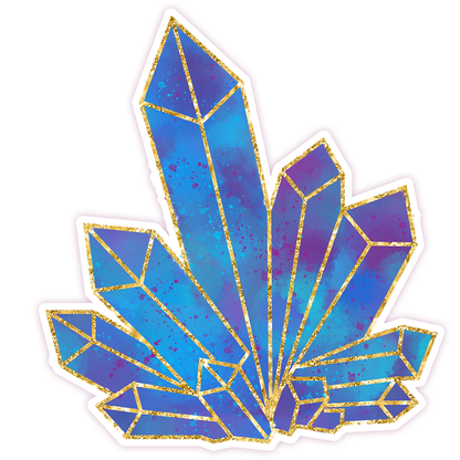 Blue Crystal Cluster Die Cut Sticker (246)