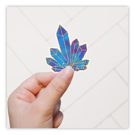 Blue Crystal Cluster Die Cut Sticker (246)