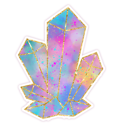 Pastel Rainbow Crystal Cluster Die Cut Sticker (248)