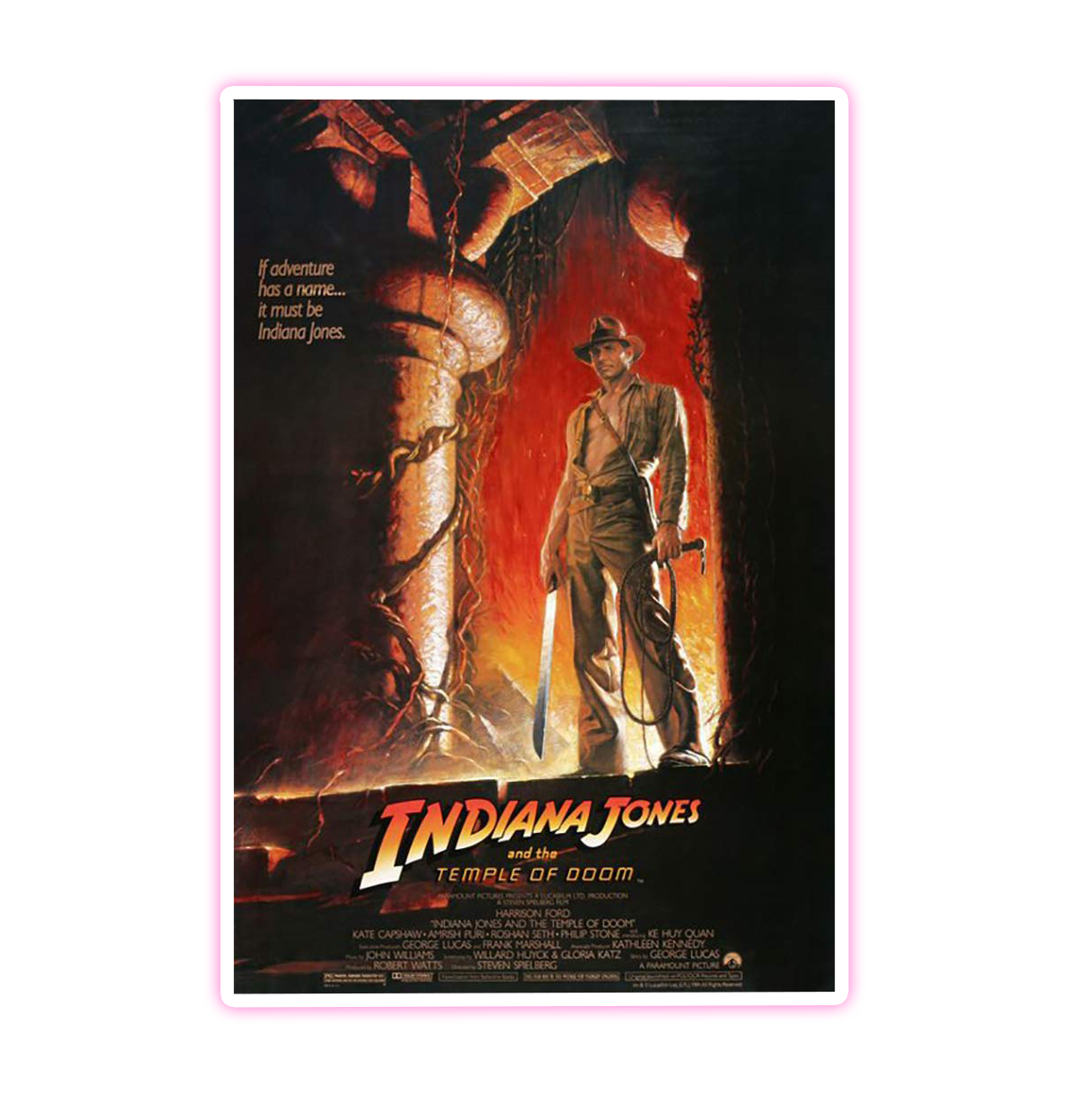 Indiana Jones Temple Of Doom Poster Die Cut Sticker (2482)