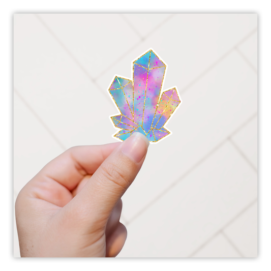 Pastel Rainbow Crystal Cluster Die Cut Sticker (248)