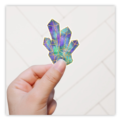 Blue Purple Green Crystal Cluster Die Cut Sticker (249)