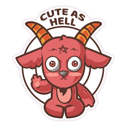 Cute As Hell Baphomet Die Cut Sticker (257)