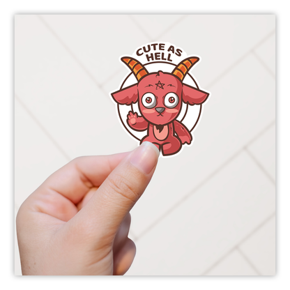 Cute As Hell Baphomet Die Cut Sticker (257)