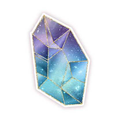 Purple Blue Crystal Die Cut Sticker (261)