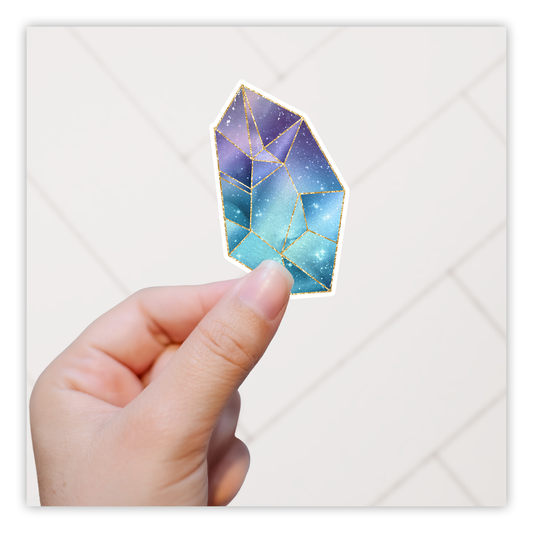 Purple Blue Crystal Die Cut Sticker (261)