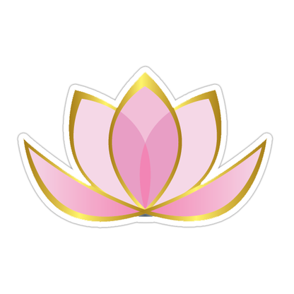 Pink and Gold Lotus Flower Die Cut Sticker (2629)