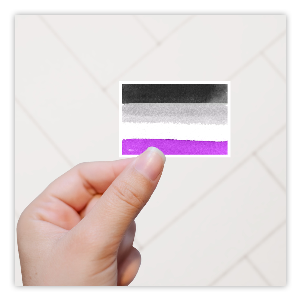 Asexual Watercolor Pride Flag Die Cut Sticker (265)