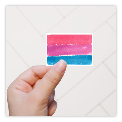 Bisexual Watercolor Pride Flag Die Cut Sticker (266)