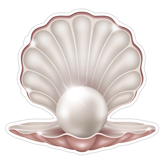 Pink Oyster Seashells with Pearl Die Cut Sticker (2670)