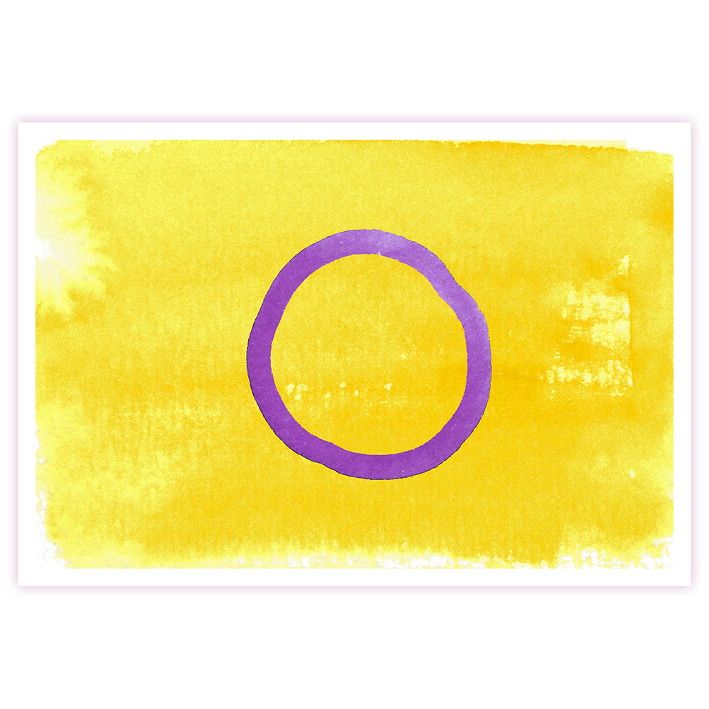 Intersex Watercolor Pride Flag Die Cut Sticker (269)