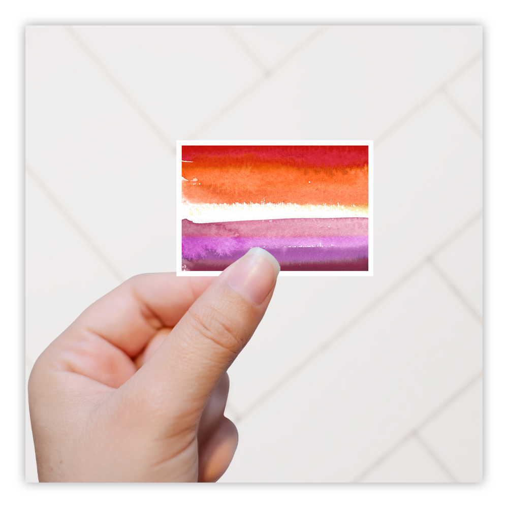 Lesbian Watercolor Pride Flag Die Cut Sticker (270)