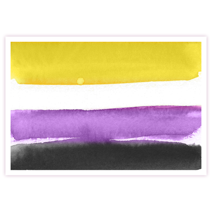 Non Binary Watercolor Pride Flag Die Cut Sticker (271)