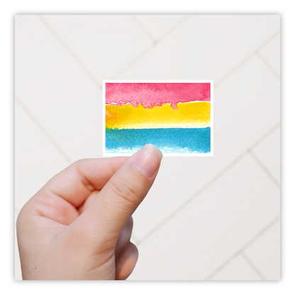 Pansexual Watercolor Pride Flag Die Cut Sticker (272)