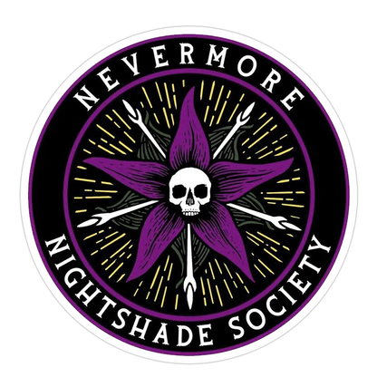 Wednesday Nevermore Nightshade Society Die Cut Sticker (2730)