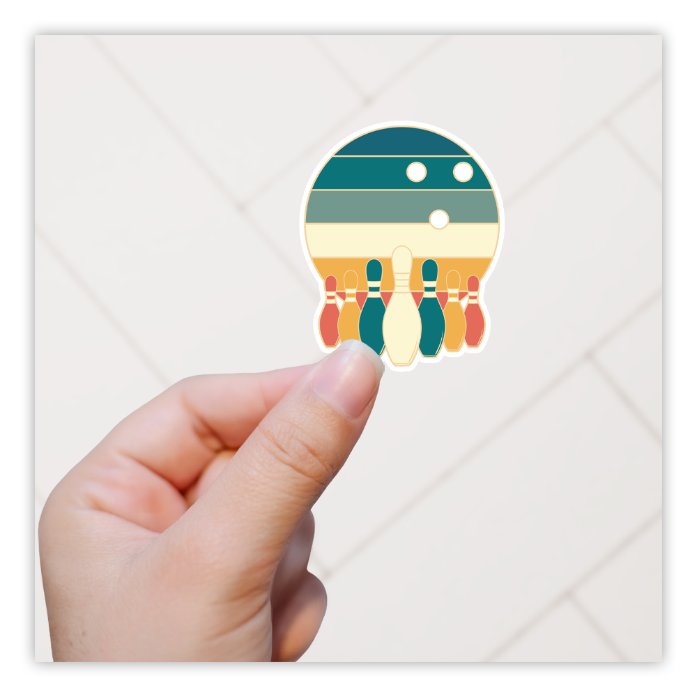 Retro Bowling Die Cut Sticker (2739)