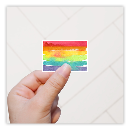 Rainbow Watercolor Pride Flag Die Cut Sticker (273)