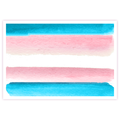 Transgender Watercolor Pride Flag Die Cut Sticker (274)