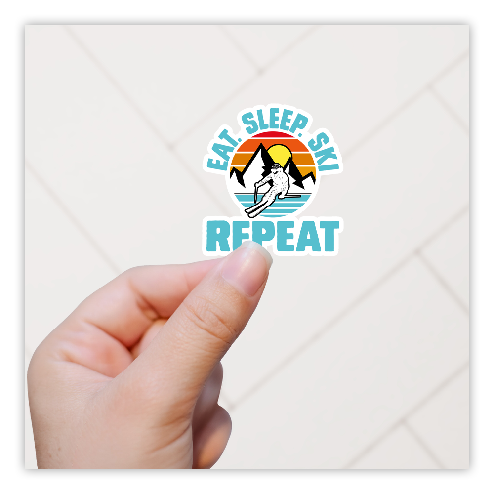 Eat Sleep Ski Repeat Die Cut Sticker (2746)