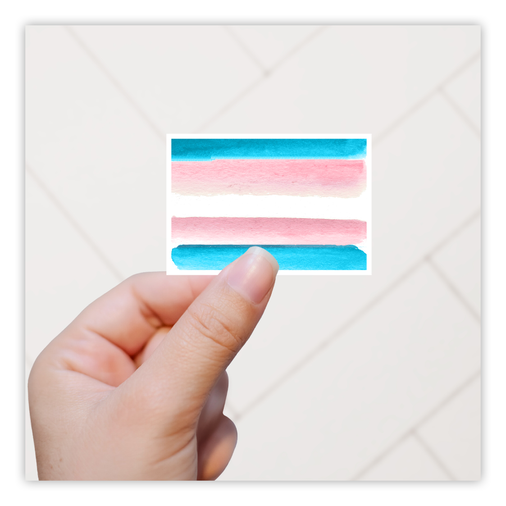 Transgender Watercolor Pride Flag Die Cut Sticker (274)