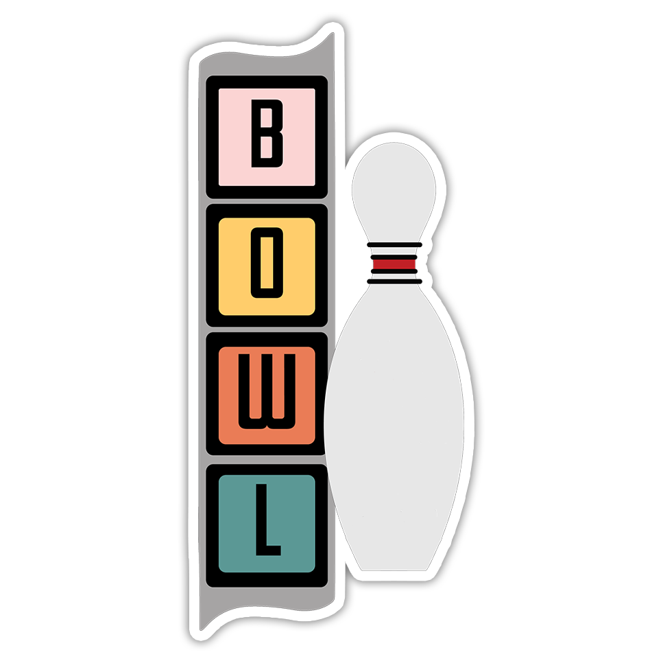 Retro Bowl Sign Die Cut Sticker (2766)